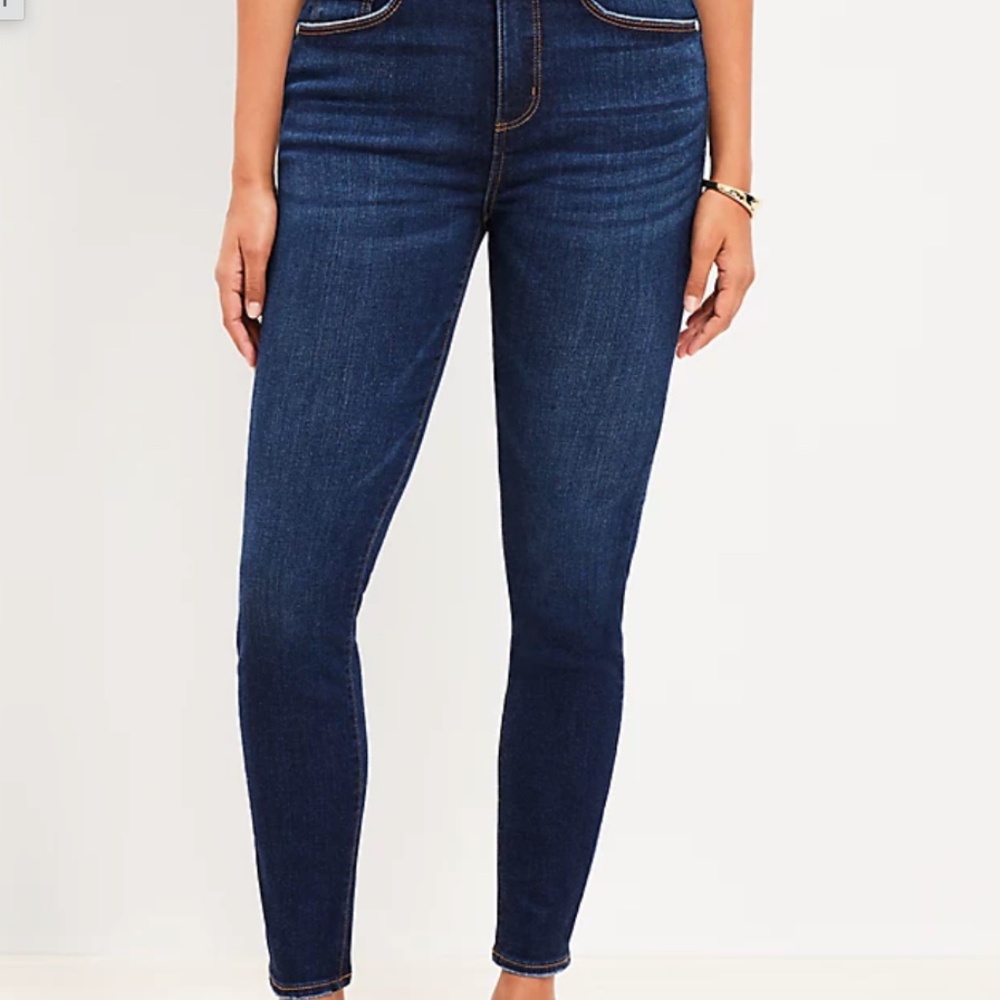 Loft Dark Blue Curvy Skinny Jeans